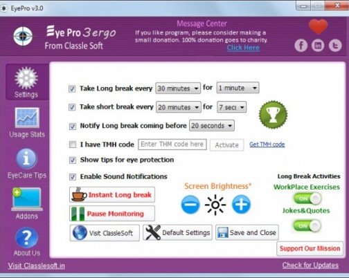 EyePro 3 позаботится о вашем зрении и напомнит о перерыве