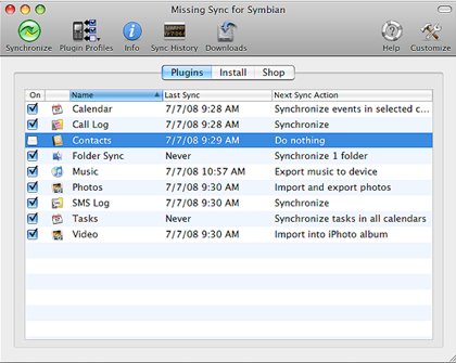The Missing Sync для телефонов Symbian